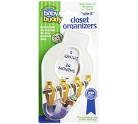 Baby Buddy Size-It Organiseur de placard pour bébé avec étiquettes pré-imprimées et vierges amovibles pour garder les vêtements propres - S'adapte à toutes les tiges et étagères métalliques 10 fils Blanc