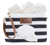 Baby Bumco Pochette à langer résistante à l'eau, légère, distributeur de lingettes rechargeable, trousse à langer portable (Jett Black)