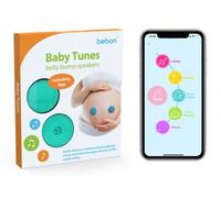 Baby-Bump Casque d'écoute - Joue et partage de la musique, du son et des voix dans l'utérus - Système de haut-parleurs Premium Baby Bump - Comprend l'application bebon Tunes (iOS et Android) (bleu