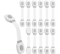 Baby Cabinet Locks 12 Pack Premium Cabinet Locks For Drawers Fridge Toilet Seat With Strong Adhesive No Drilling Grey