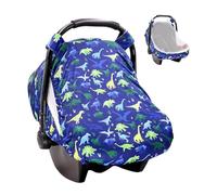Baby Car Seat Cover, Travel Carrier Canopy, Kick Proof Nursing Cover, Double Layer Breathable Window, Stretchable Full Coverage, wean Protection for Stroller, Shopping, Feeding, Polyester