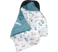 Baby Car Seat Wrap Blanket Foxes Airplanes Balloons Emerald Green One Size
