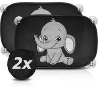 Baby Car Sun Visor-Children's Sun Shield,2 Pieces,48 X 30 Cm,Uv/Heat Protection,New Suction Cups,Car Interior Accessory,Elephant