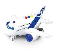 BABY CHALLENGE - Avion Long Courrier - Véhicule De Transport - 021170-1/400 - Prêt à Rouler - Piles incluses - Véhicule Friction - Blanc - Sonore Et Lumineux - Plastique - À Partir de 3 Ans
