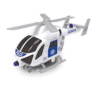 BABY CHALLENGE - Hélicoptère de Police - Véhicule d'intervention - 021169-1/62 - Prêt à Rouler - Piles incluses - Véhicule Friction - Blanc - Sonore Et Lumineux - Plastique - À Partir de 3 Ans