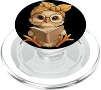 Baby Chick Petit Livre de Lecture Rat de bibliothèque Oiseau Portrait Graphique PopSockets PopGrip pour MagSafe