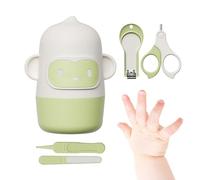 Baby Clipper Set, Baby Nail Scissors, Baby Nail Clippers, Grooming Care Nail Clipper, Easy Grip Safe Clippers Scissors File Tweezers with Cute Case for Toddler Kids