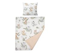 Baby Comfort Parure 2 pièces Housse de Couette et taie d'oreiller 80 x 70 cm pour Berceau, Berceau ou Landau (Safari)