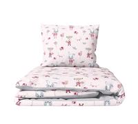 Baby Comfort Parure de lit 2 pièces avec housse de couette et taie d'oreiller 80 x 70 cm pour berceau, berceau ou landau (renards et lapins)