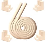 Baby Corner And Edge Foam Protector 4 M With 8 Corner Protectors Suitable For Table,Desk,Fireplace,Countertop - Pointed Corners Child Safety Kit (Beige (8 Corners And 4m))