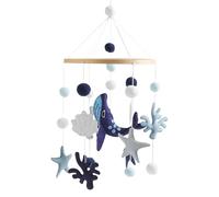 Baby Crib, Development Toy, 18.11x7.76 inches, Mobile Neutral Sea Themed, Soothing Music Mobile for Nursery, Daycare Preschool Home Bouncer Playpen Bedside Hanging Soft Plush Room Decor