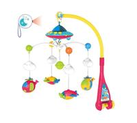Baby Crib Mobile Toy, Musical Hanging Nursery Light Projector, Soothing Lullaby Player, Remote-Controlled Night Light, Baby Bed Accessories for Boys and Girls, 19.69x18.9 Inches