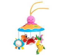 Baby Crib Mobile Toy, Rotating Bassinet Mobile, Nursery Hanger with Cute Animals, Educational with Music, Soft Plush Crib for Indoor, Present, 33x25x25cm