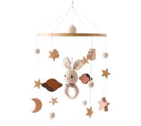 Baby Crib Mobile, Wooden Crib Toy, Nursery Hanging Decor, Moon and Stars Mobile, Wind Chime Toy, Bed Bell Pendant, Handmade Hanging Mobiles, Bassinet Mobiles for Baby