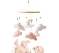 Baby Crib Toys, Gym Mobiles, Cloud-Shaped Pendants, Soft Hanging Plush, Easy-To-Attach Design, Nursery Decor for Stroller, Bassinet, Baby Shower, Birthday Gift, 16.54x9.06 Inches