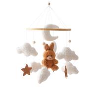 Baby Cribs, Mobile Crib, Bunny Nursery Crib, Baby Toy Decorations, Plush and Wood Materials, Cartoon Nursery Bassinet Soft Toy for Kids, Girls, Children, 217.72x9.06 inches, 120g