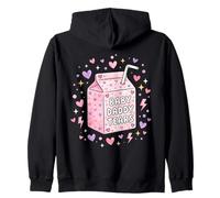 Baby Daddy Tears Boîte de Lait rétro Motif cœurs Rose Sweat à Capuche