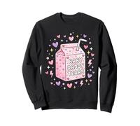 Baby Daddy Tears Boîte de Lait rétro Motif cœurs Rose Sweatshirt