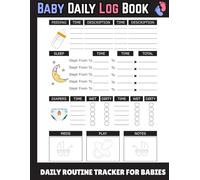 Baby Daily Log Book: Simple & Easy Daily Routine Tracker For Babies for Feeding, Sleep, Diapers, Activities, Notes, and More