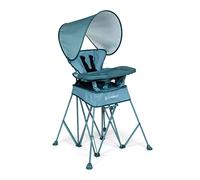 Baby Delight Go with Me Uplift Chaise haute portable | Chaise haute de voyage | Auvent solaire | Intérieur et extérieur | Vague bleue
