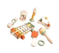 Baby Developmental Music Toy Safe Wood Instruments With Pull Cart Bells Maze For Toddler 1.5+ Years Old Toddler Music Gift Set