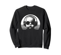 Baby DJ, Design, Moderne, Fun, Mix et Festival, Blanc, Retro Sweatshirt