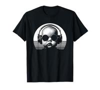 Baby DJ, Design, Moderne, Fun, Mix et Festival, Blanc, Retro T-Shirt