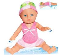 Baby Doll Batch Battered Purnered Migne Swimming Doll avec Un Articulation Mobile et Un Costume détachable bébé imperméable pour Une Baignoire de Piscine, Une Fille, des Jouets de Piscine