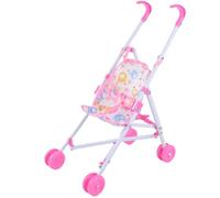 Baby Doll Doller Soft Grip Handle Doll Pram Pliant Baby poussette pour poupées avec un harnais de sécurité Toy Faire des cadeaux de jeu pour les enfants âgés de 3 ans et plus de rouge