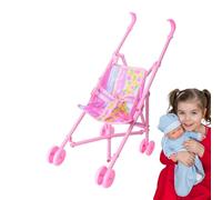 Baby Doll Stroller, Realistic Pretend Play Toy, Foldable Lightweight Design, Child-Safe Construction, Perfect for Bedroom, Kindergarten, Family Play, Indoor Gatherings, Early RolePlaying Fun,42cm Pink