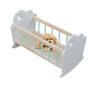 Baby Dolls Bed, Miniature Wooden Sleeping Furniture, 19.29x7.48 inches Authentic Miniatures & Compact Design, Realistic Crib Sleep Toy Accessories for Children Girls, Boys, Doll House, Playtime