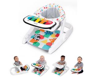 Baby Einstein, Kickin’ Tunes Siège de sol bébé 4-en-1 avec piano détachable, apprentissage musique & langage, 2 positions, dès 4 mois