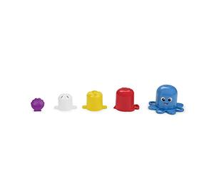Baby Einstein, Ocean Explorers, Cubes sensoriels à empiler Opus’s Stack & Stream, Set de 5 pièces, Jouets pour Le Bains, Développement de la motricité - A partir de 3 Mois