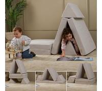 Baby Elegance Lil Elle - Canapé-lit modulaire 4 pièces pour enfants, housses lavables en machine | Mousse haute densité et velours côtelé durable | Certifié sécurité européenne, conçu en Irlande