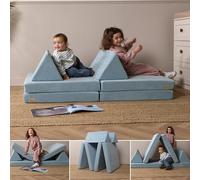 Baby Elegance Lil Elle - Canapé-lit modulaire 4 pièces pour enfants, housses lavables en machine, mousse haute densité et velours côtelé durable | Certifié sécurité européenne | Conçu en Irlande