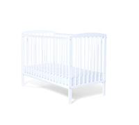Baby Elegance Starlight Lit bébé en bois blanc avec hauteurs réglables, rails de dentition durables et design compact | Lit nouveau-né idéal pour les petits espaces | Matelas vendu séparément