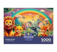 Baby éléphant Bath Puzzle 1000 Pièces L'arche de Noé dans la Terre de l'arc-en-Ciel Puzzle À Découpe Précise en Papier, Jeu Calme Et Stimulant pour La Maison 38x26cm/1000pcs