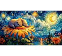 Baby-Elephant-in-Pink-Bubble-Bath Puzzle pour Adultes 1000 pièces Jeu éducatif détente Cadeau Amusant & Activité Maison pour Adultes et Enfants de 12+ Ans Beau Puzzle de décoration 38x52/1000 pièces