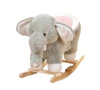 Baby Elephant Rocker avec base en bois en peluche