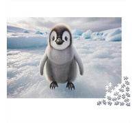 Baby Emperor Penguin on Ice Plaque en Métal Rustique 70x50cm/1000pcs pour Le Pub Ou Le Café, pour Le Garage, L’Atelier Et La Salle De Jeux