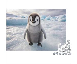 Baby Emperor Penguin on Ice Plaque en Métal Rustique 70x50cm/1000pcs pour Le Pub Ou Le Café, pour Le Garage, L’Atelier Et La Salle De Jeux