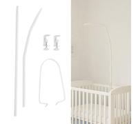 Baby Fancyroom Ciel de lit à barreaux, facile à monter, pour lit de bébé, cadre en métal blanc, pour lit de bébé, lit à barreaux, ciel de lit d'enfant, pour garçons et filles