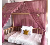 Baby Fancyroom Ciel de lit, Ciel de lit, Ciel de lit, Rose, pour lit d'enfant, Chambre d'enfant, Chambre de Princesse (sans Papillons, 380 cm)