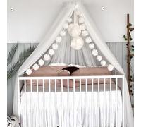 Baby Fancyroom Ciel de Lit pour Bébé, Moustiquaire, Décoration de Chambre, Baldaquin en Tulle de Qualité Supérieure pour Chambre d'Enfant (Écru/Crème)