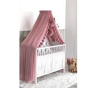 Baby Fancyroom Ciel de lit pour lit de bébé, vieux rose, princesse, moustiquaire, lit d'appoint, décoration de chambre de bébé, baldaquin pour chambre d'enfant, en tulle de qualité supérieure