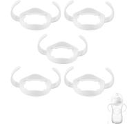 Baby Feeding Bottle Racks,Wide Neck Bottle Handles,Easy-Grip Standard Plastic Handle For Avent Natural Series (Pack Of 5) (White)