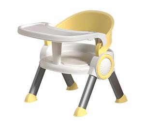 Baby Feeding Chair, Non-Slip Dining Chair with Tray, Multifunctional Lightweight Stool, Built-In Music Feature, 15.16x13.39x12.99 inches, Ideal for Camping, Lawn, Beach, Travel