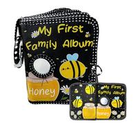 Baby First Photo Album, Baby Picture Book, Soft Fabric Photo Book - Bee Honey Pattern Family Pictures Storage, Mère Doit Avoir Lieu, Tient Des De 4x6 Pouces, Pas De Bords Durs