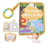 Baby First Photo Album Soft Safe Baby Book détient 17 6 photos avec Hook & Safety Mirror for Family Newborns Toddlers Album Soft Livre