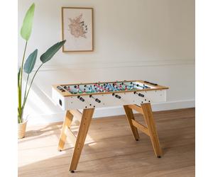 Baby-foot 120cm blanc et bois
